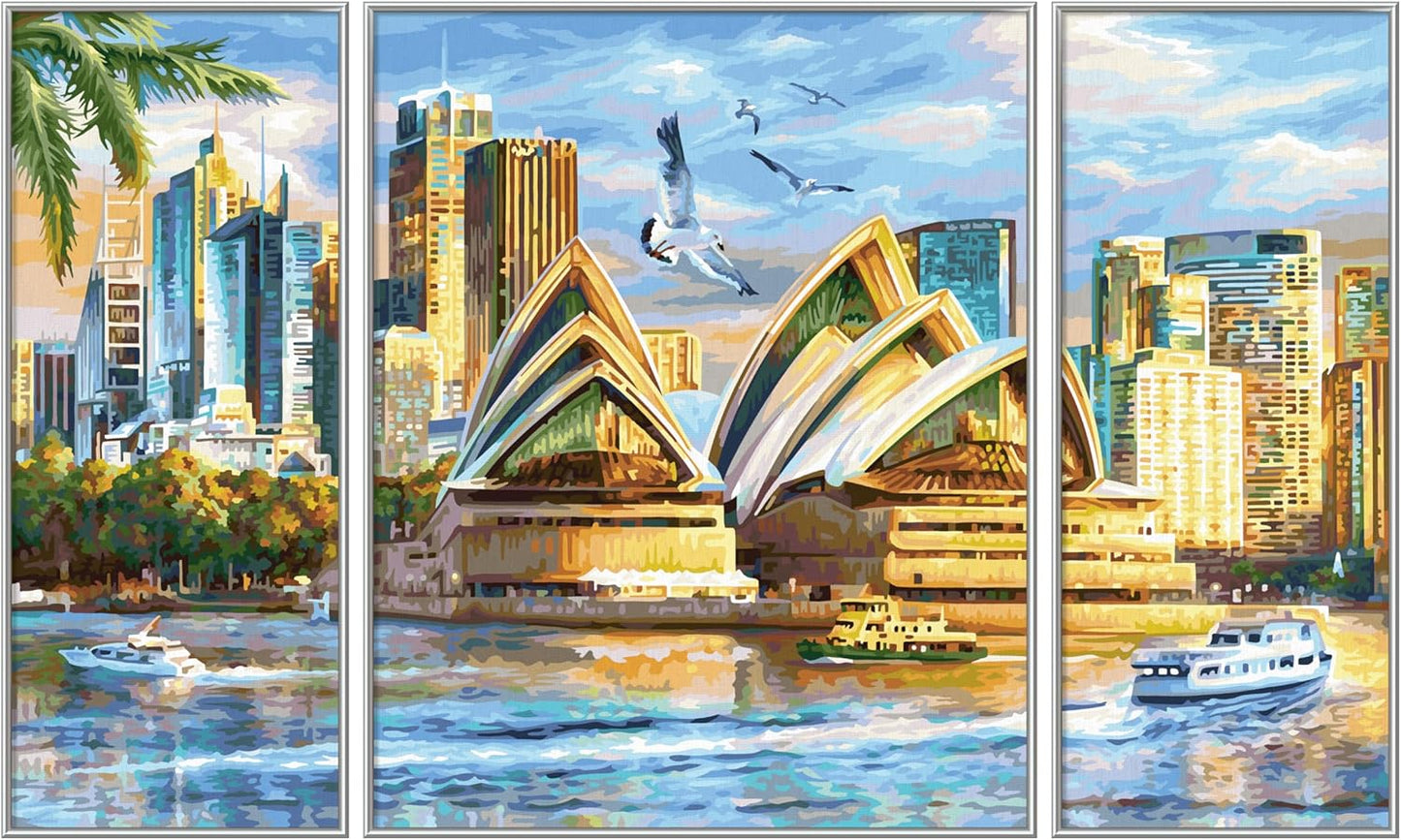 Malen nach Zahlen Triptychon Sydney