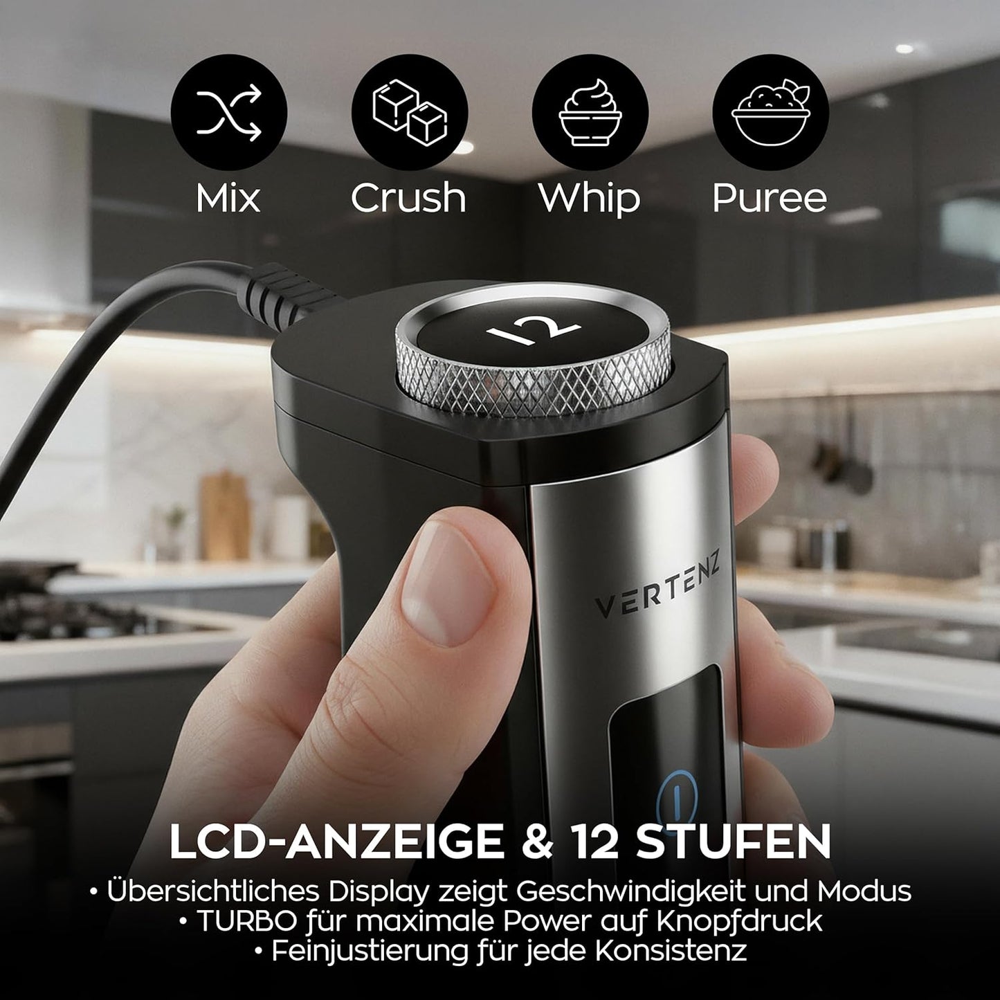 Stabmixer-Set mit 8 Funktionen (1500W)