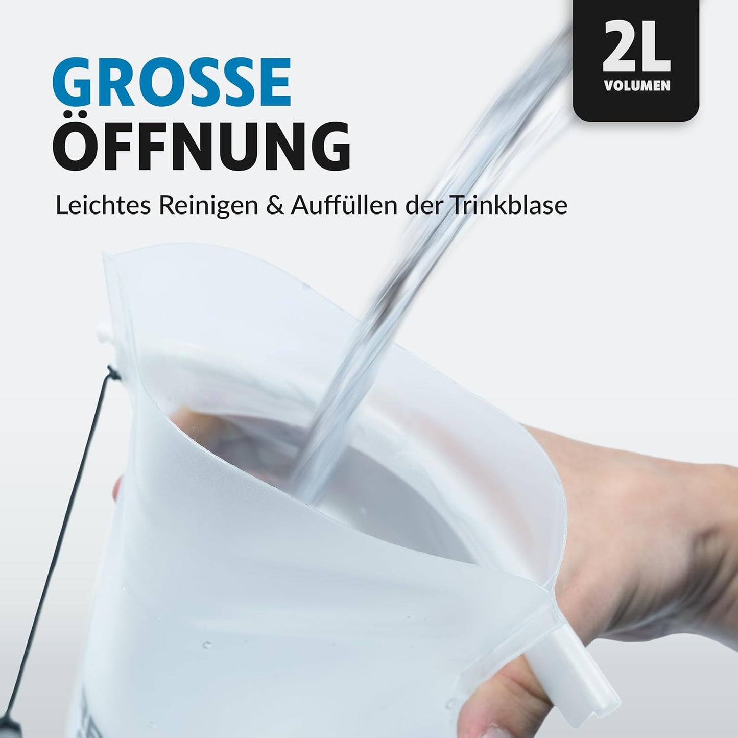 Trinkblase mit Reinigungsbürste, 2 Liter