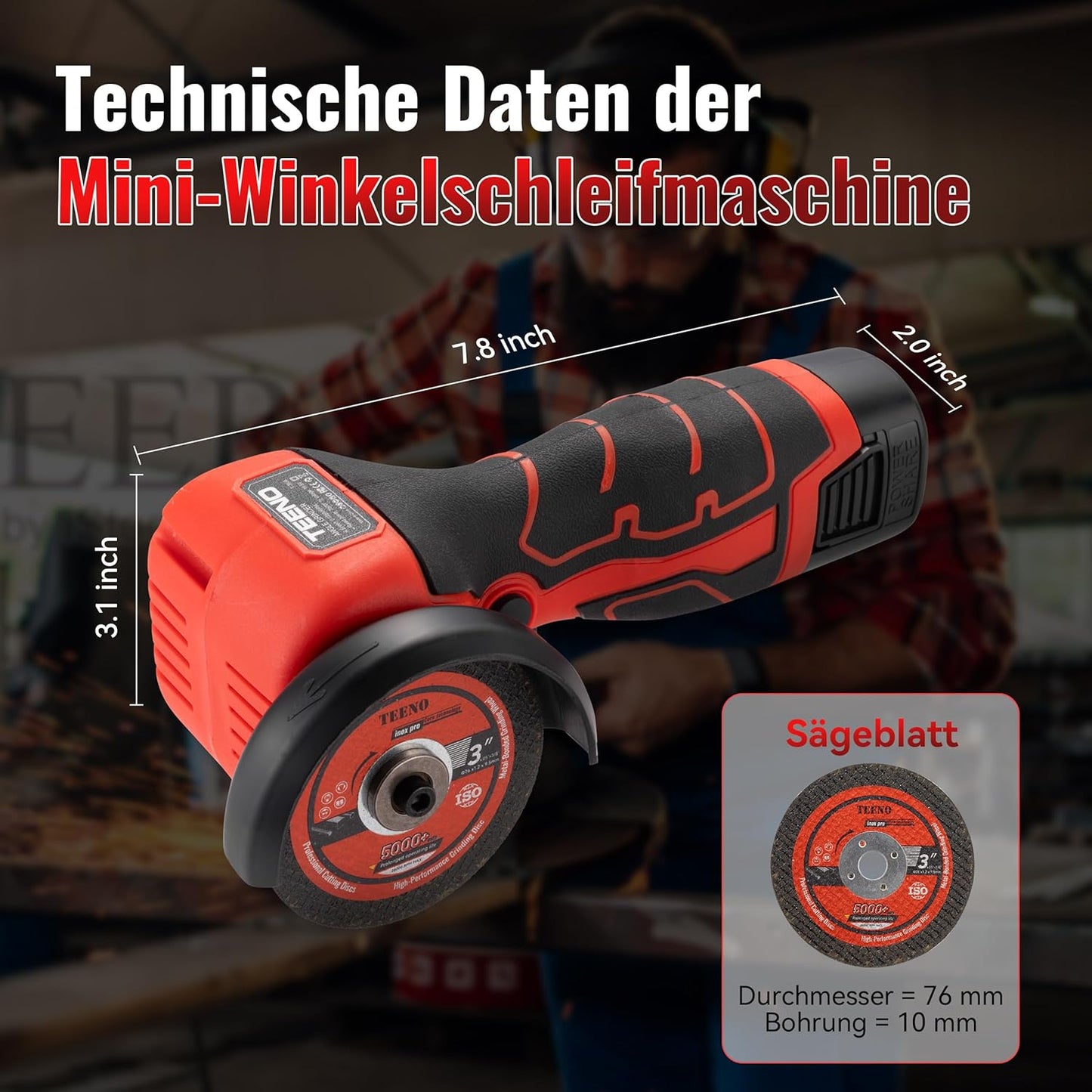 Akku-Schlagbohrschrauber & Winkelschleifer Set, Winkelschleifer+Bohrmaschine