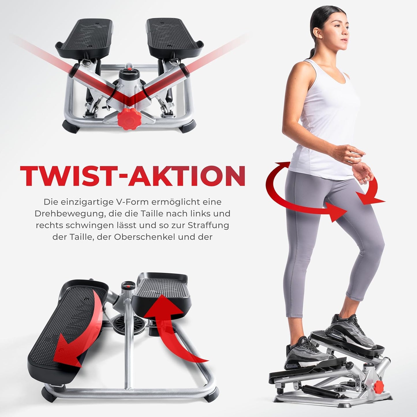 Mini-Stepper mit Widerstandsbändern und Twist-Funktion, 04 Der Twist