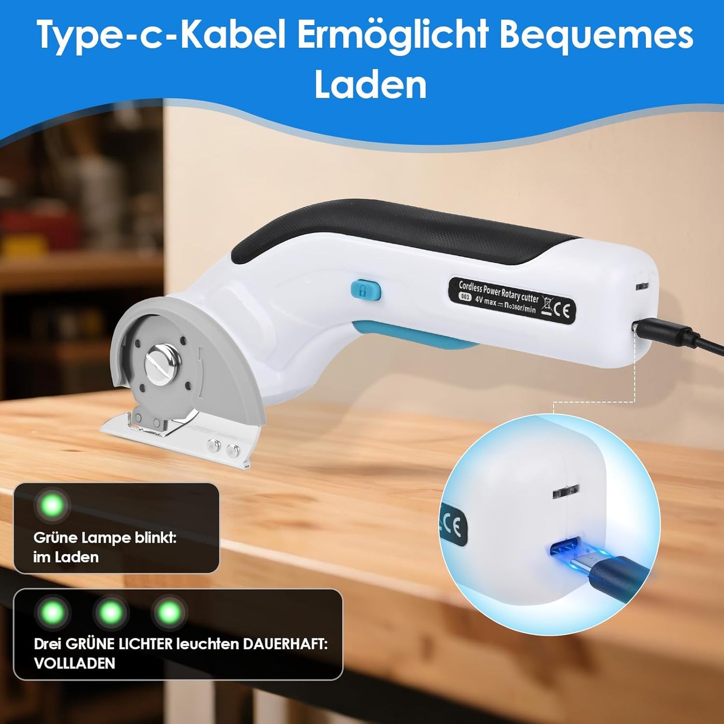 Elektrischer Kartonschneider mit Akku