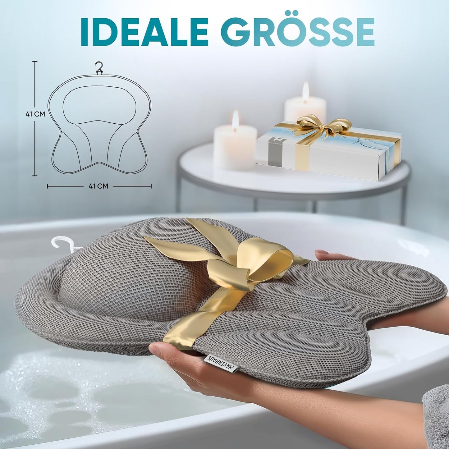XXL Badewannenkissen, XX-Large Grau