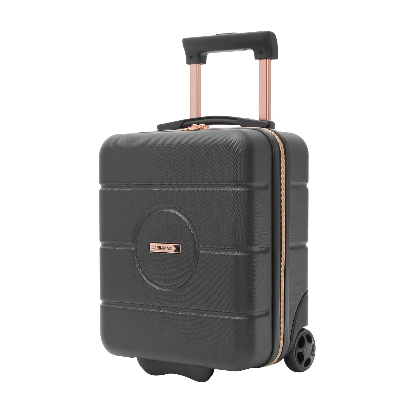 Hartschalen Trolley für Handgepäck, 40 x 30 x 20cm, 2 Räder Black / Rose Gold