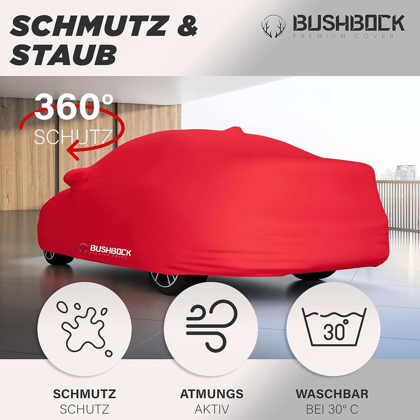 Autoabdeckung für Sportwagen, M Rot