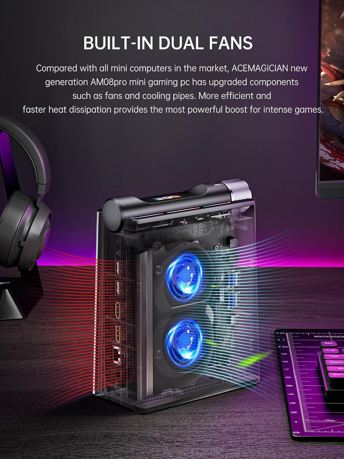 Mini Gaming PC Ryzen 9 6900HX mit Dual-Lüfter-System