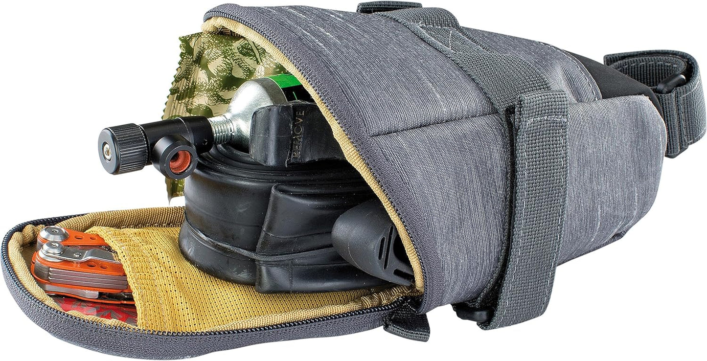 Fahrrad-Satteltaschen Set für Bikepacking, SEAT BAG TOUR M Carbon Grau