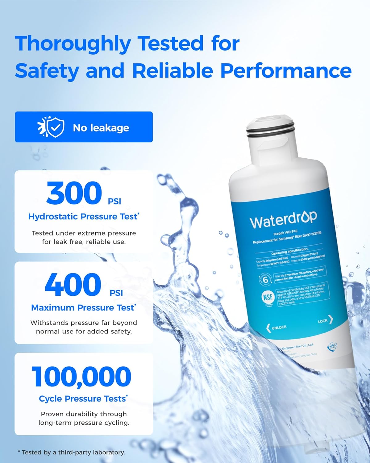 Wasserfilter WD-F45 kompatibel mit Samsung Kühlschrank, 1 Stück (1er Pack)