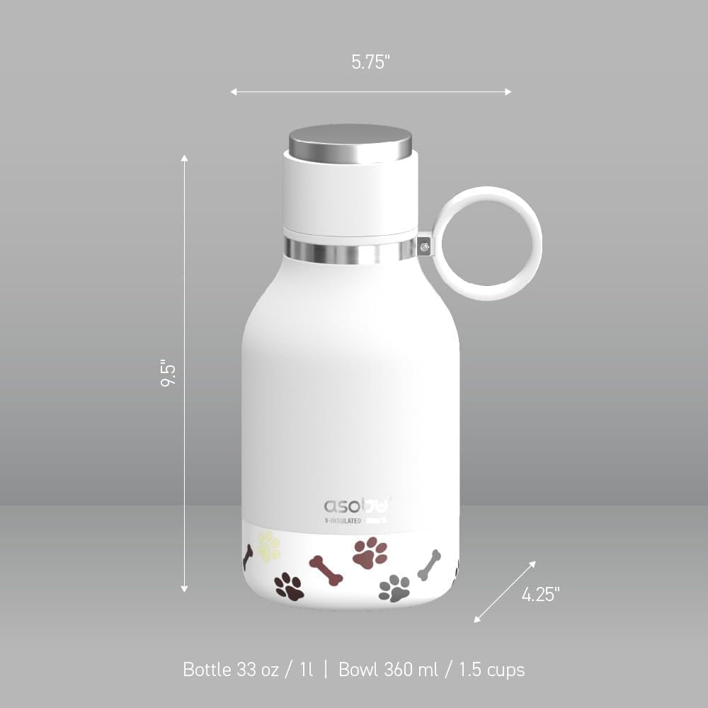 Hundetrinkflasche für unterwegs, White 34 oz
