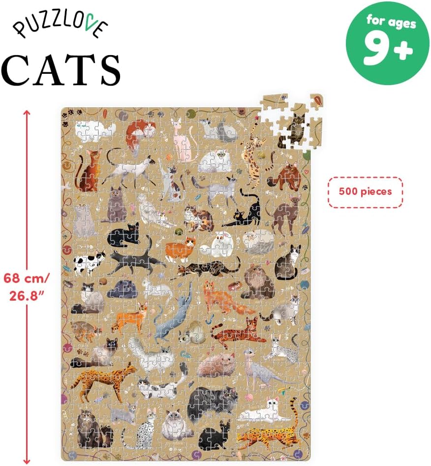 Puzzlove Katzenpuzzle für Kinder (500 Teile), Puzzlove Cats (500 pcs)
