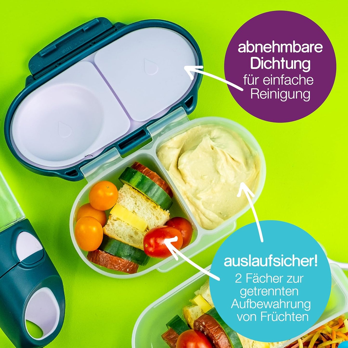 Mini Brotdose für Kinder, Flamingo Fizz