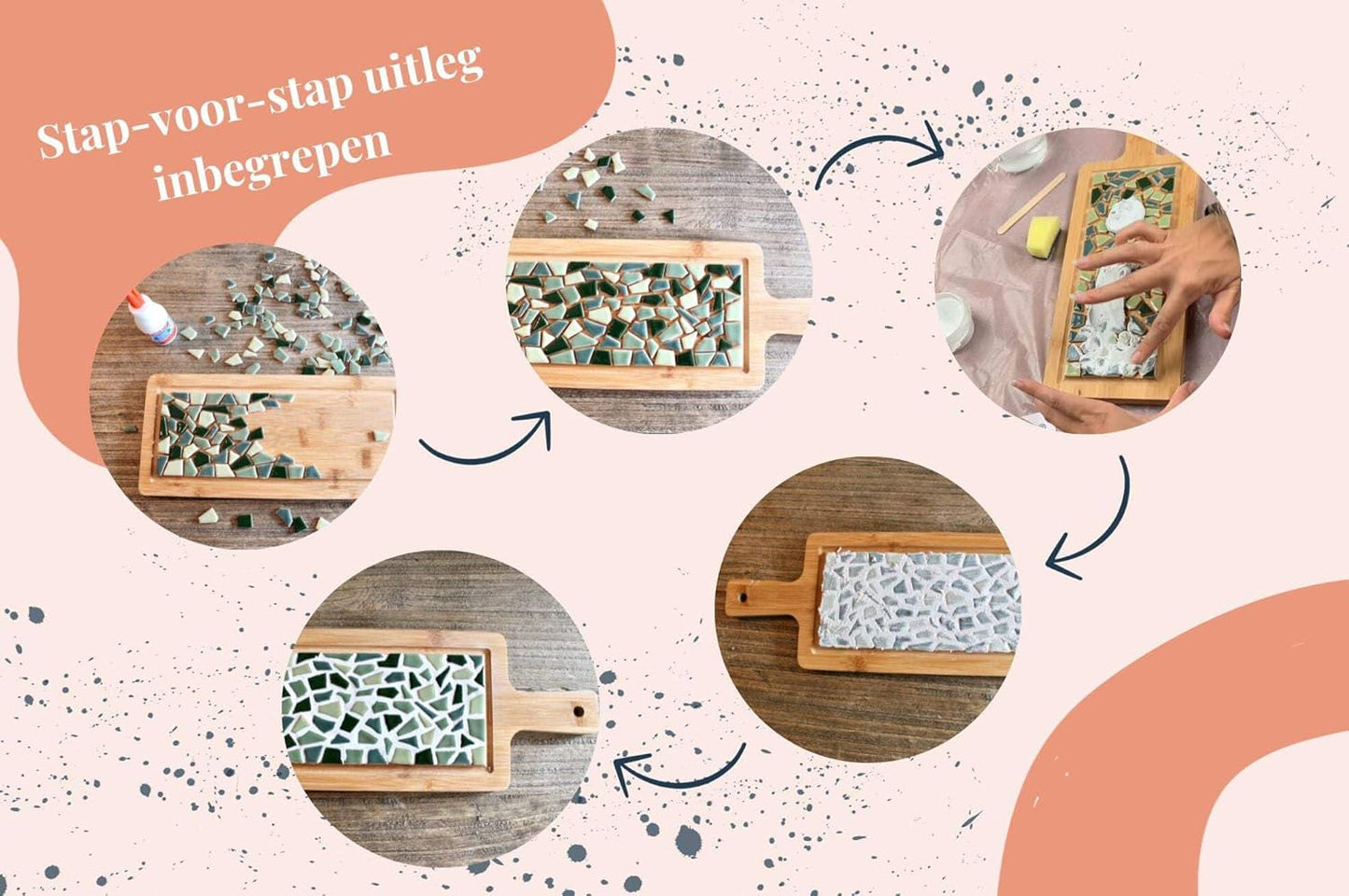 Mosaik-Servierbrett DIY-Set, Sand