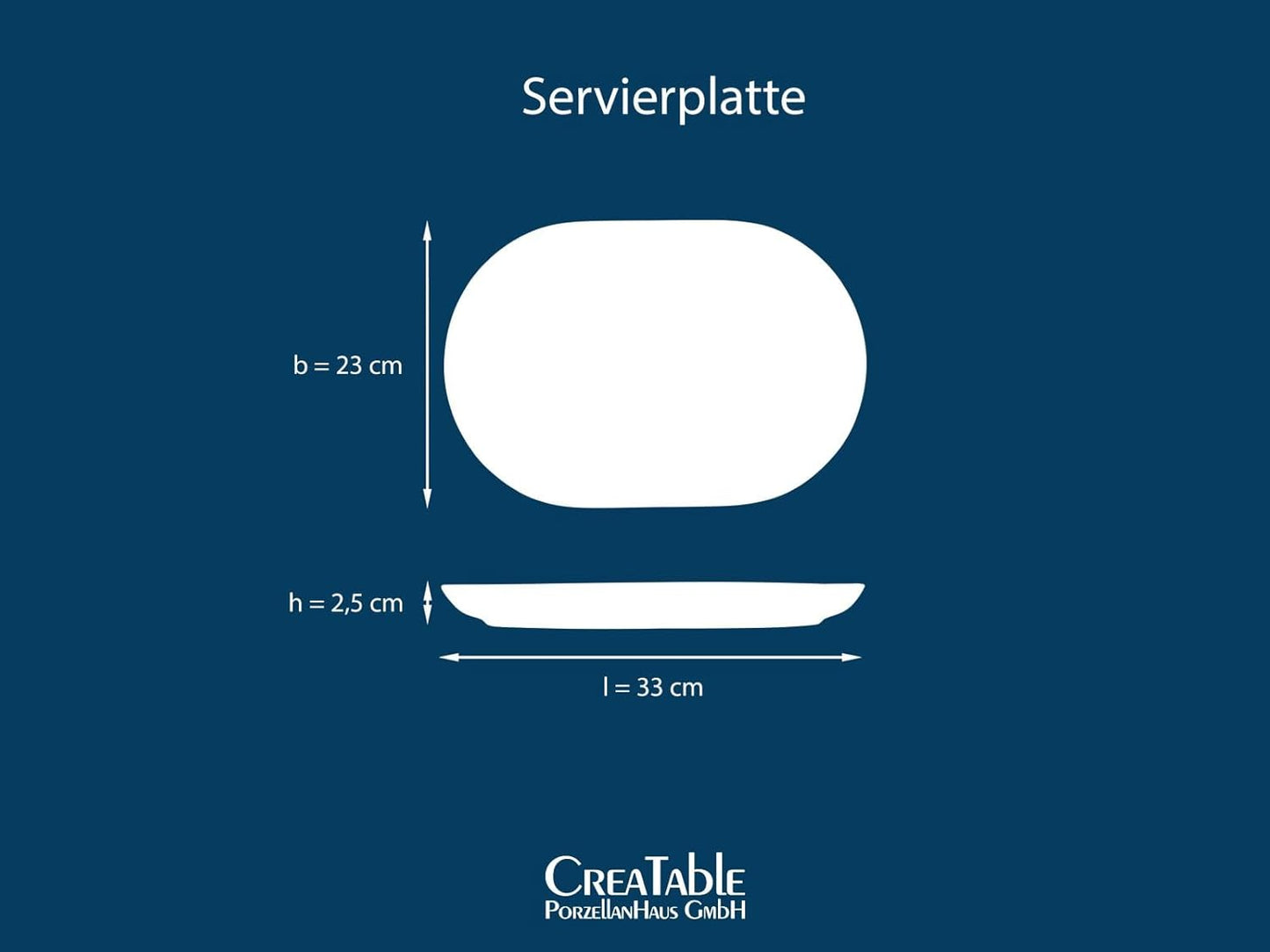 Ovale Servierplatte Uno, Black Servierplatte 1 teilig