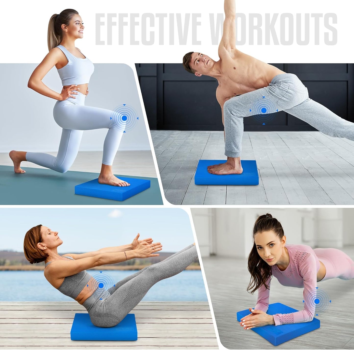 Balance Pad für Stabilitätstraining, Blau L - 39.37 x 33.02 x 5.08 cm