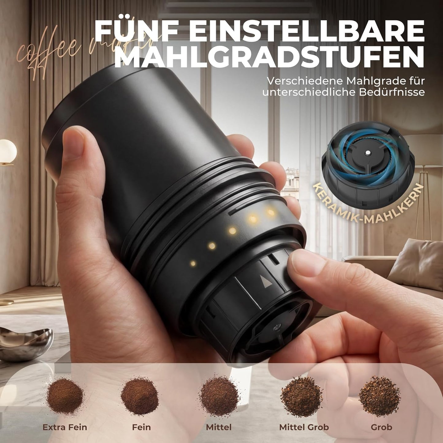 Elektrische Kaffeemühle, Schwarz