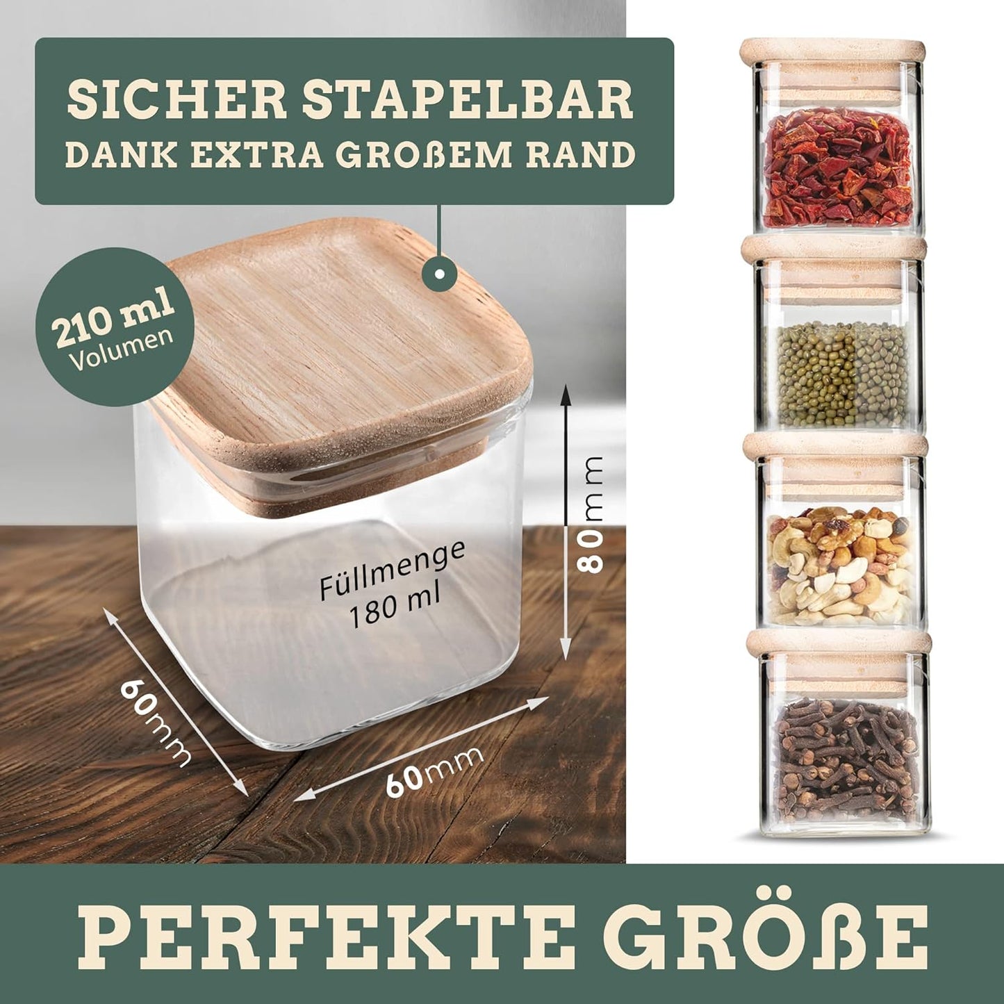 Gewürzgläser Set, 12 x 210 ml