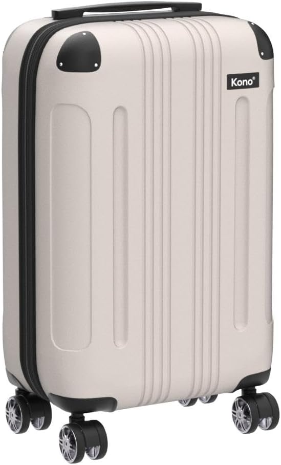 Grosser Hartschalenkoffer mit 4 Rollen, Beige Koffer XL