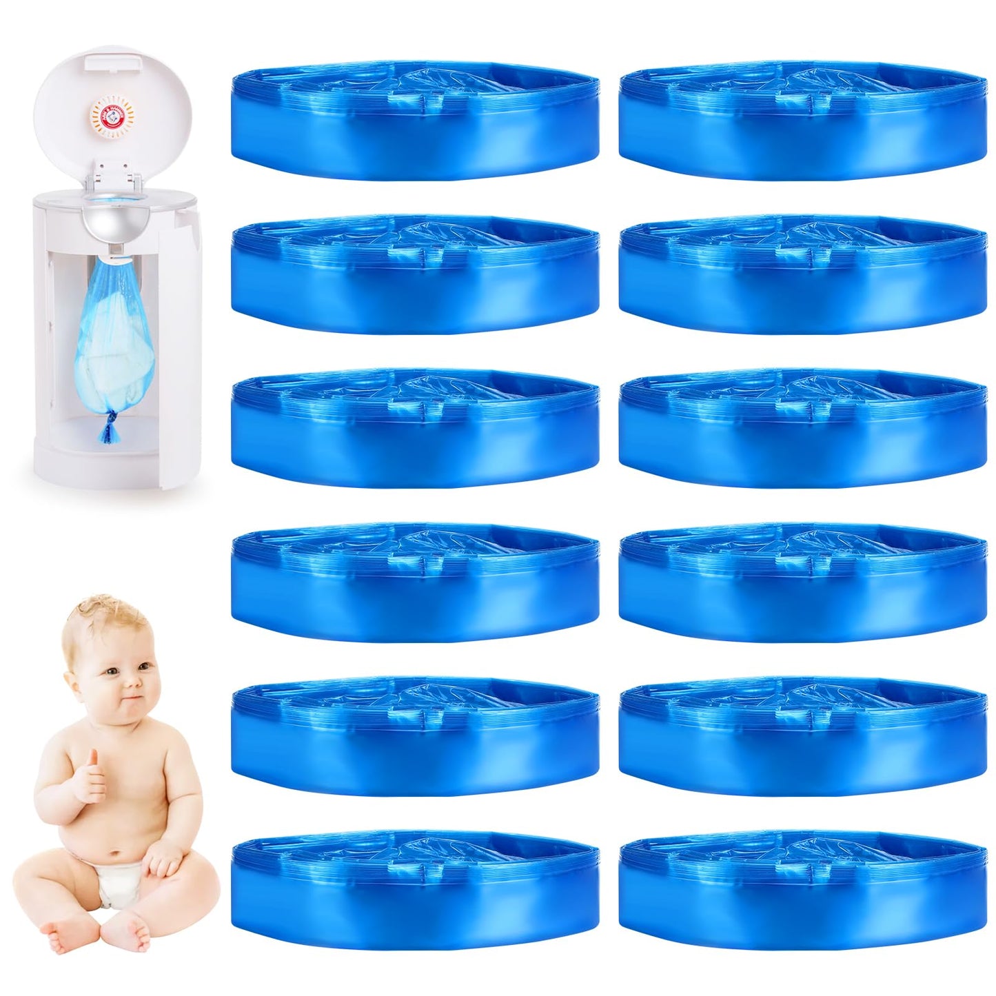Nachfüllkassetten für Windeleimer (12 Stück, 4,5m)