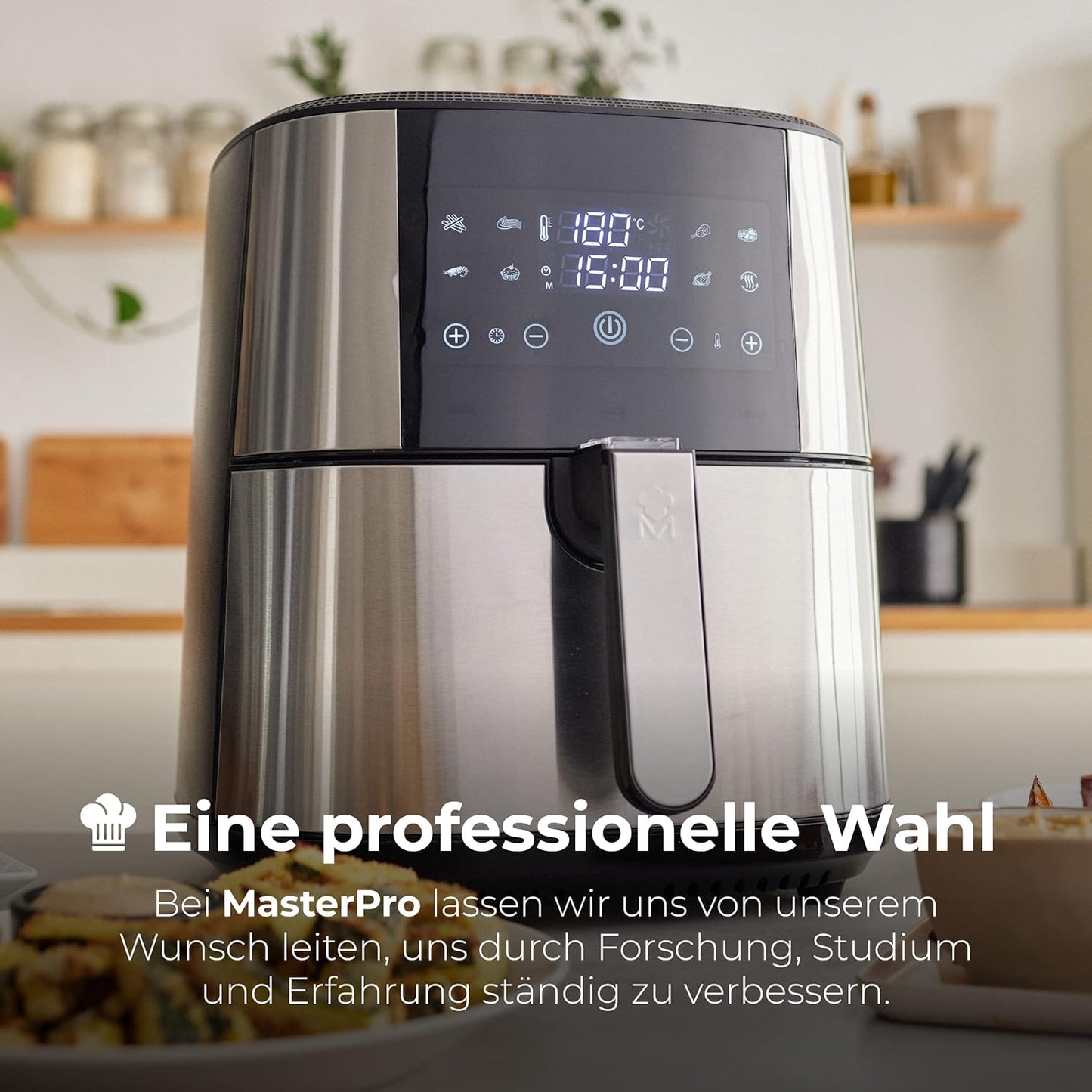 Rocket 600 - Air Fryer XXL mit LED-Touchscreen, Rocket 600 - 6L Stainlesssteel