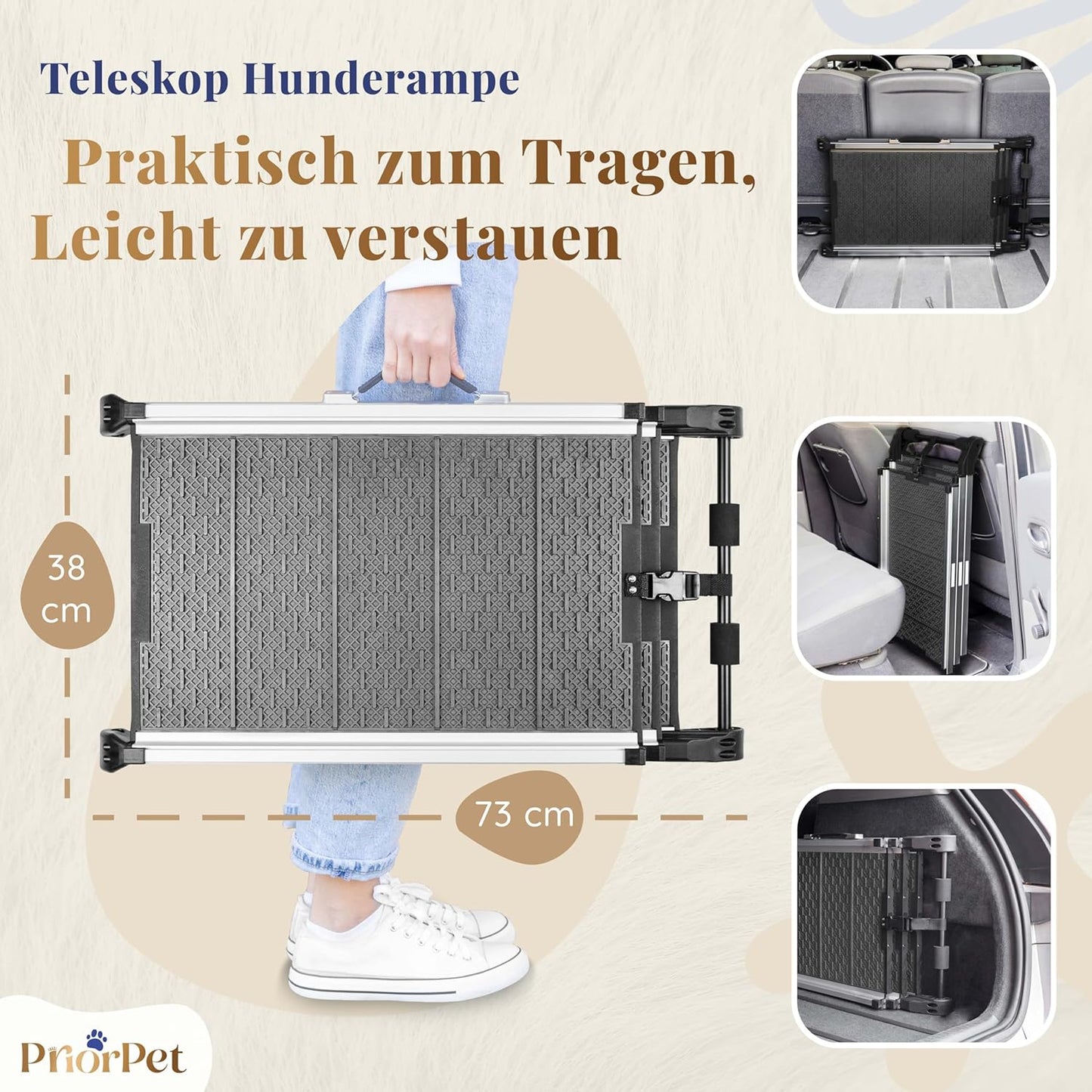 Klappbare Hunderampe, Gray