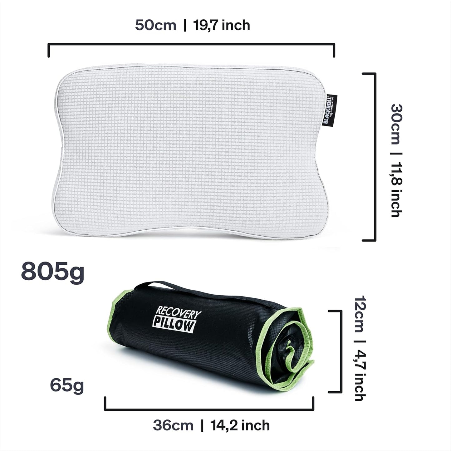 Ergonomisches Nackenkissen mit Bezug und Travel Bag, Kissen + Kissenbezug Climate