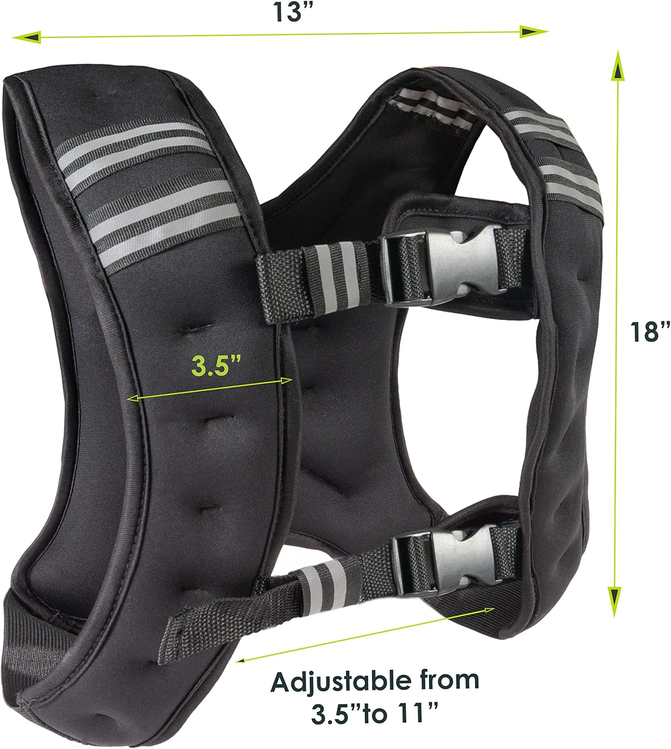 Trainingsweste für Gewichtheben und Fitness (9 kg), Schwarz, 9 kg