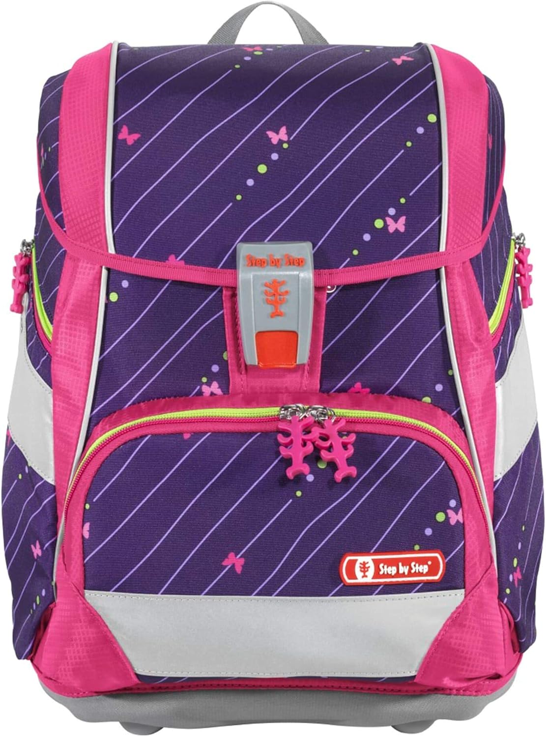 6-teiliges Schulranzen-Set Shiny Butterfly, Lila-pink