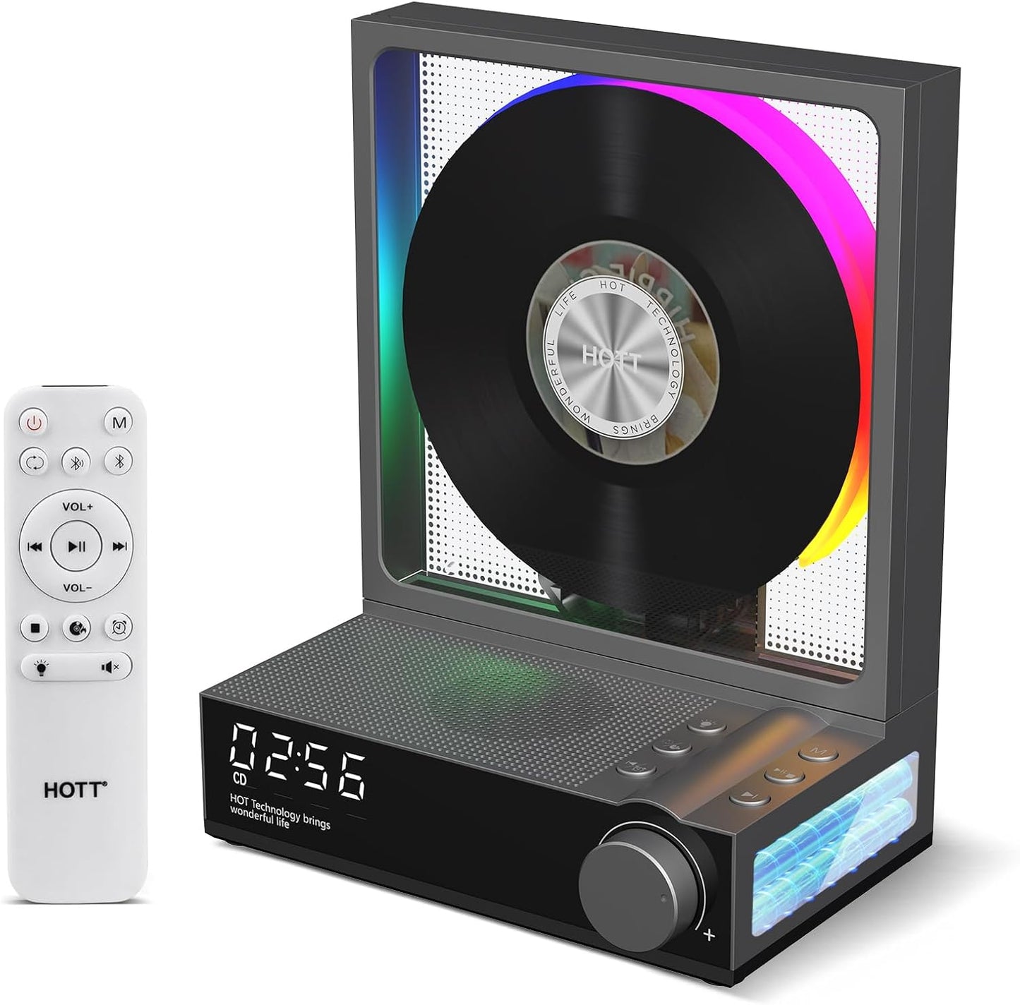 Tragbarer Bluetooth CD-Player mit Fernbedienung, Mit FB Grau