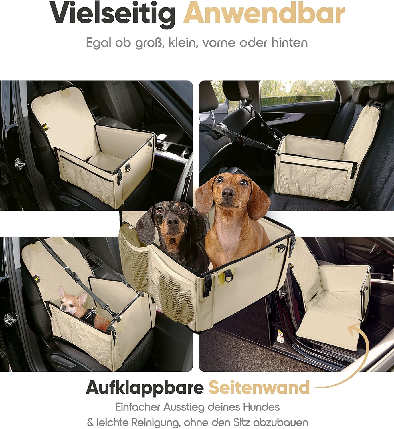 Wasserdichter Hundeautositz, Beige