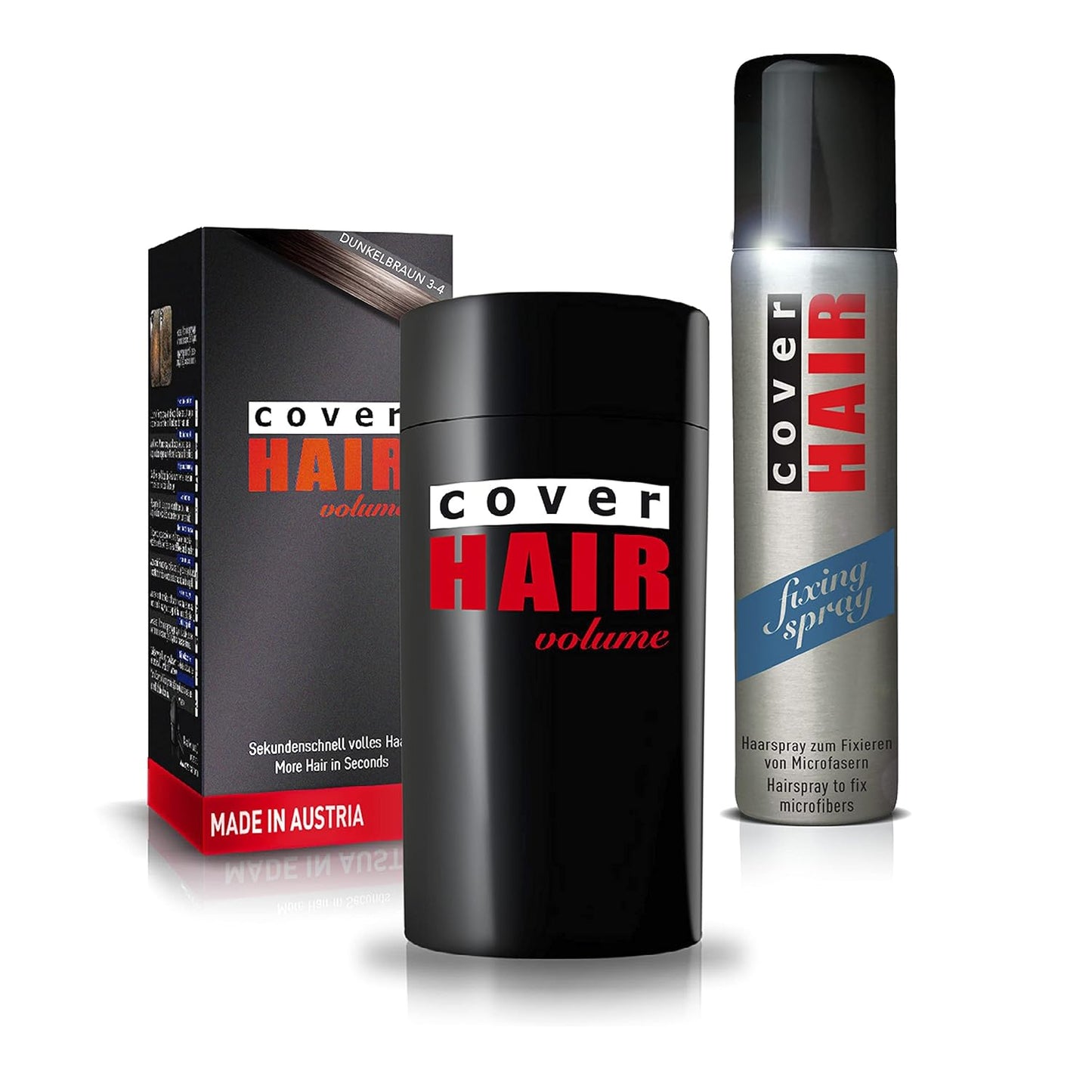 Streuhaar Starter-Set mit Fixierspray, Dunkelbraun