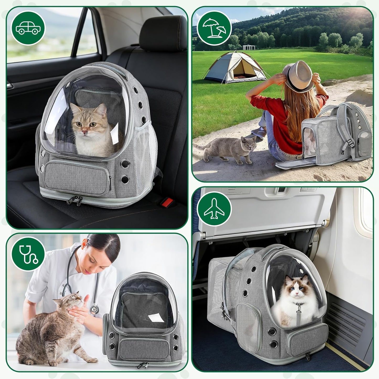 Haustierrucksack mit Sichtfenster