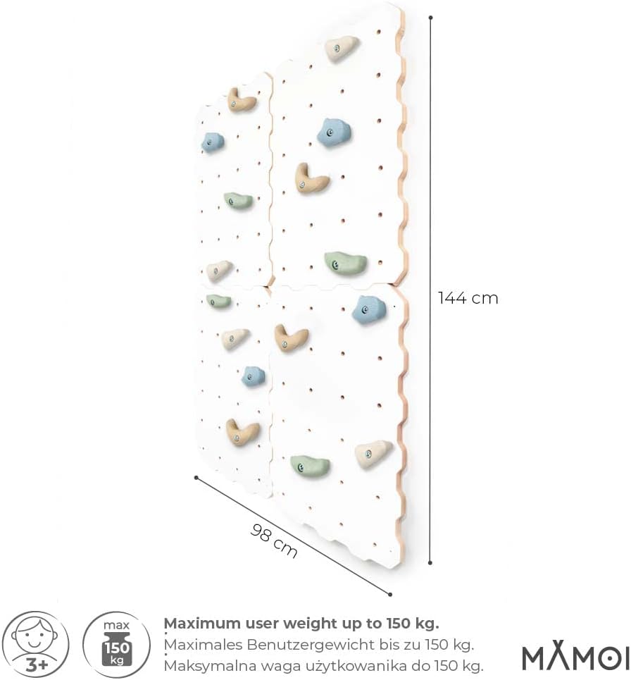 Kletterwand-Set für Kinderzimmer (4-teilig), 4 Stück - Satz Weiss