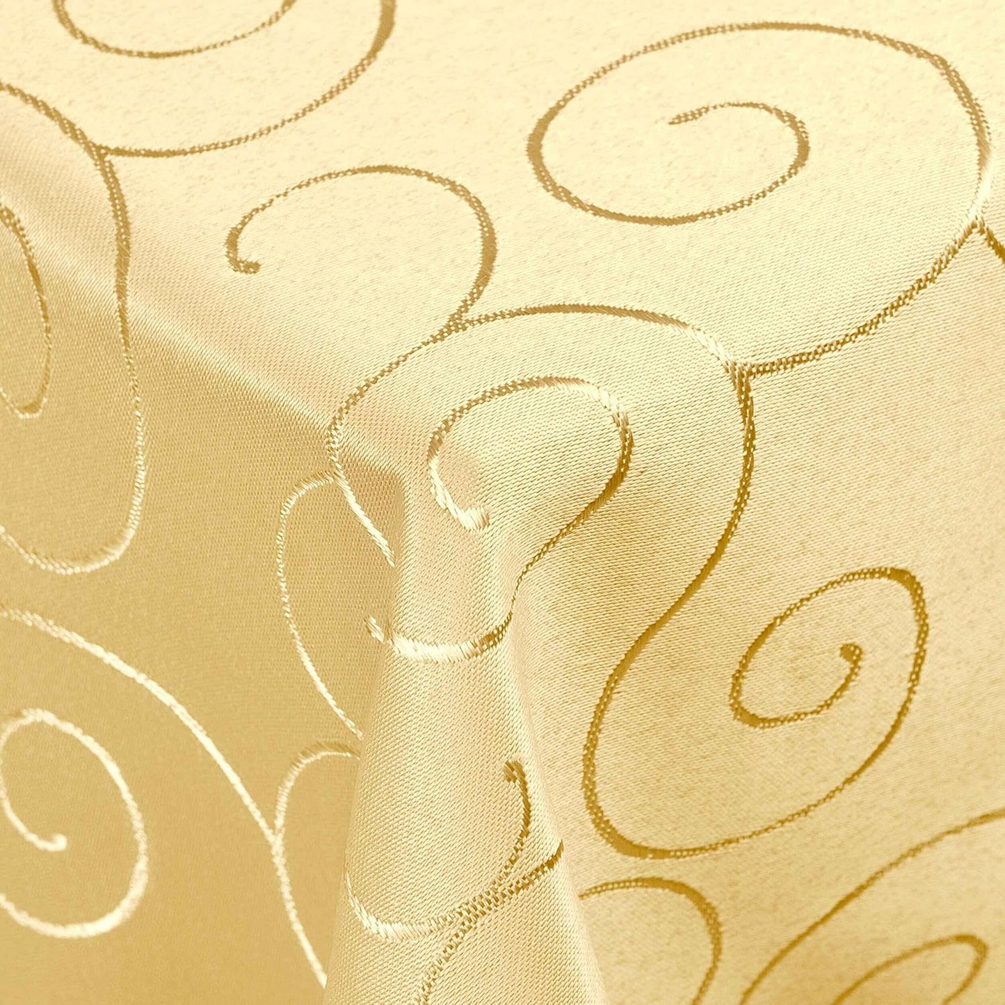Tafeldecke mit Ornament-Stickerei, 130 x 340 cm (Eckig) Gelb