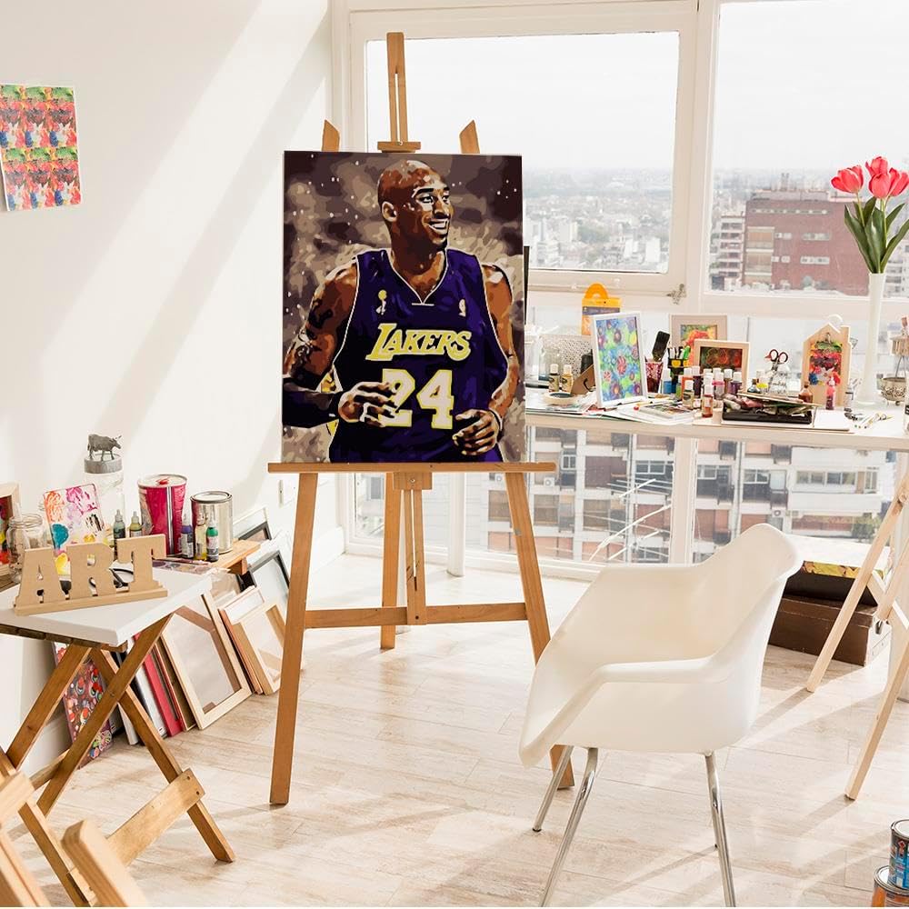 Malen nach Zahlen Set - Kobe Bryant, Kobe Bryant Basketball Mit Rahmen