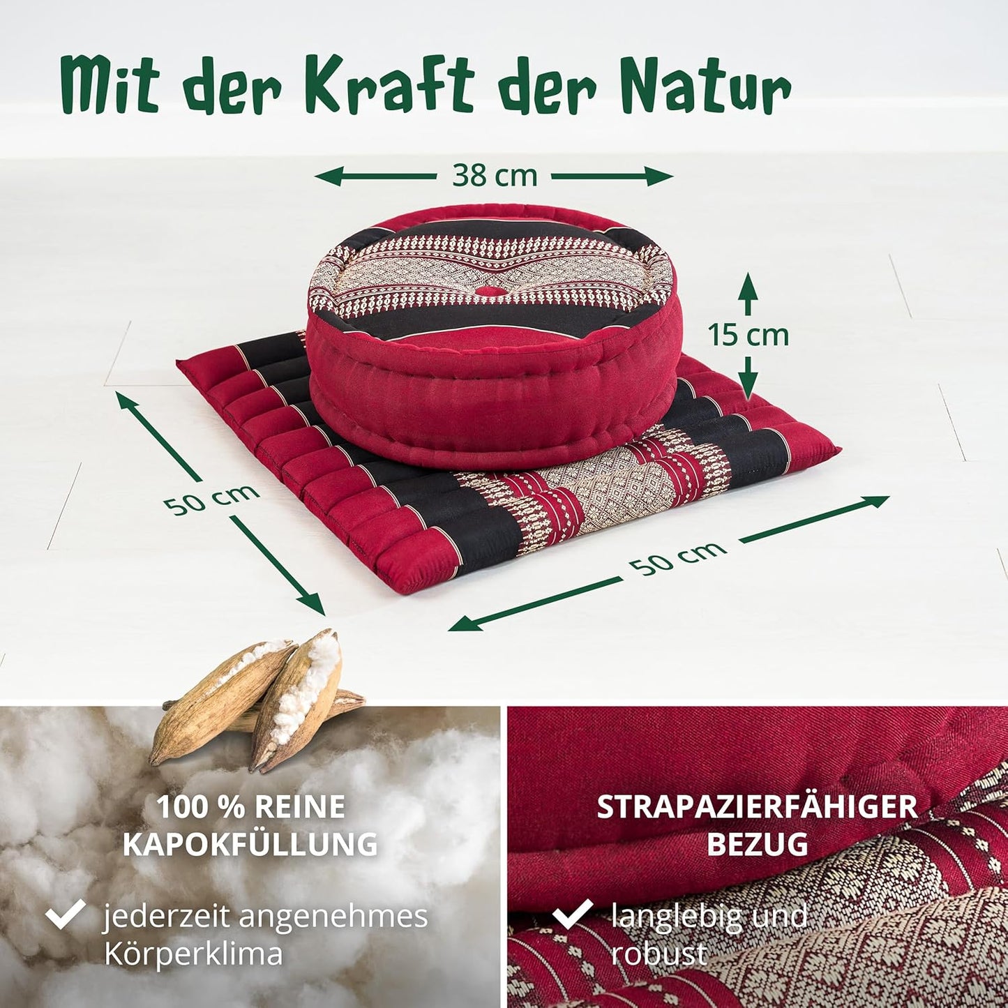 Meditationsset, Rot/Schwarz
