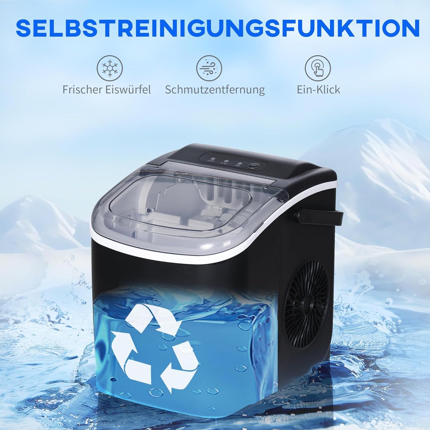 Eiswürfelmaschine mit Selbstreinigungsfunktion