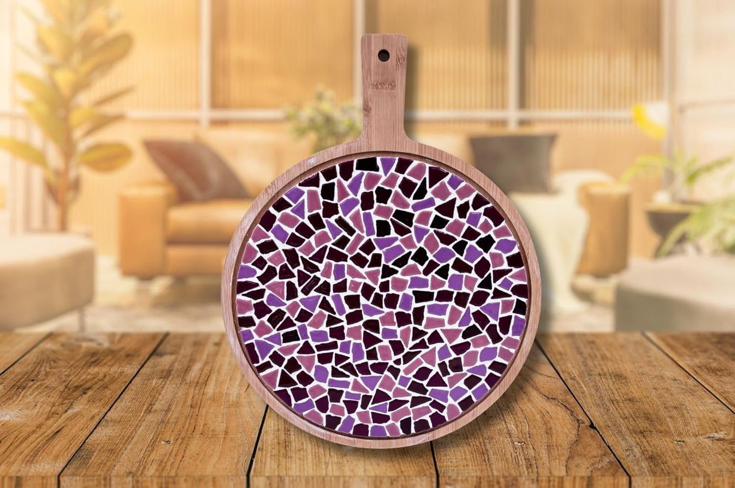 DIY-Bastelset Mosaik-Servierbrett, Alt-rosa