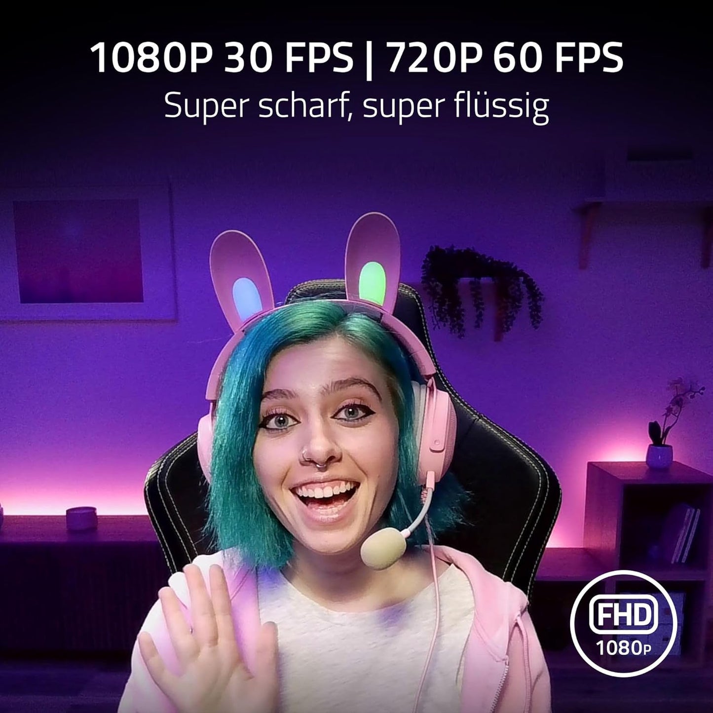 Kiyo X USB-Webcam für Streaming in Full-HD, Kiyo X