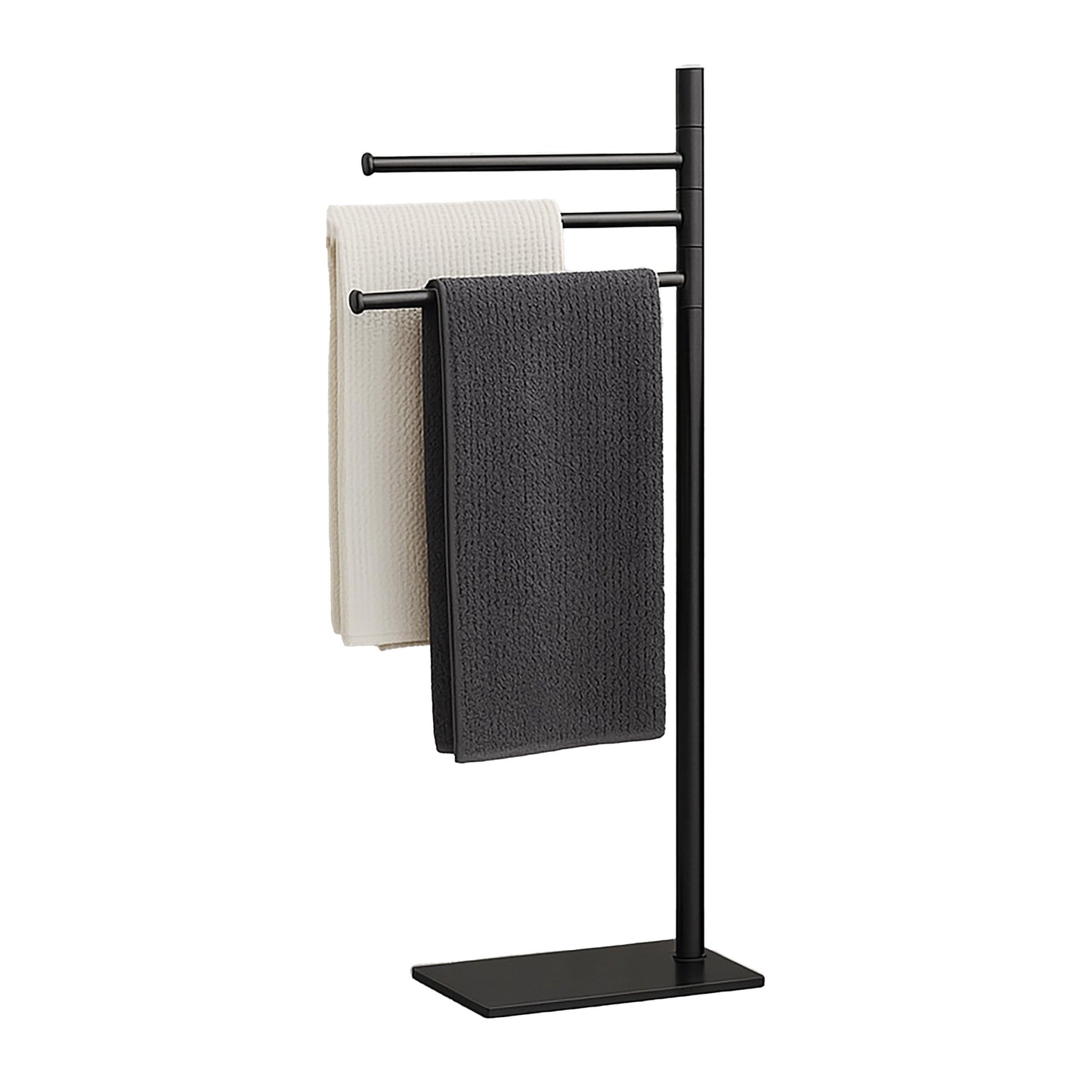 Handtuchständer 3 Arme Edelstahl, Schwarz, 82,8 x 33,5 x 14 cm, Schwarz