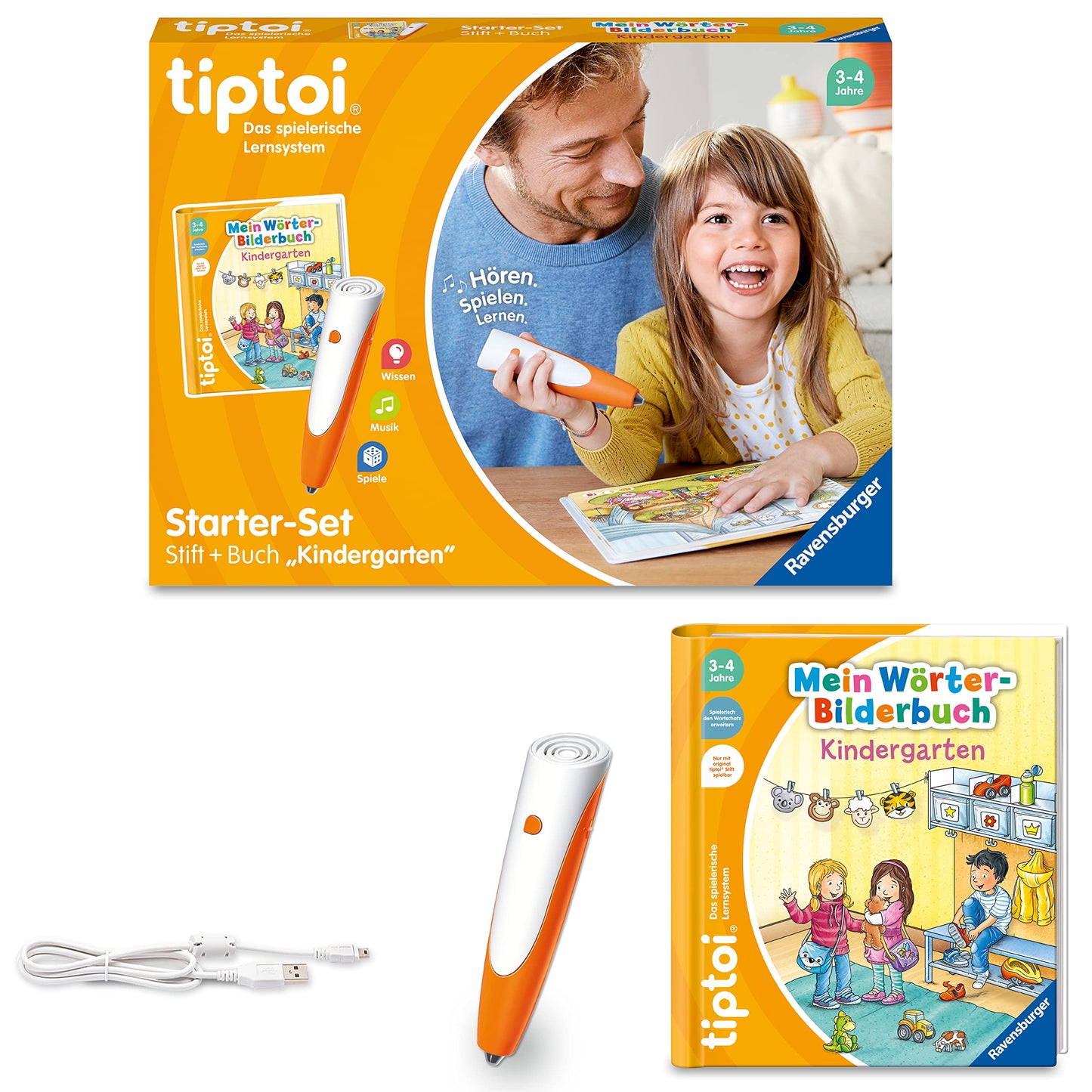 tiptoi Starter-Set: Mein Wörter-Bilderbuch Kindergarten, Lernbuch, Traditionell