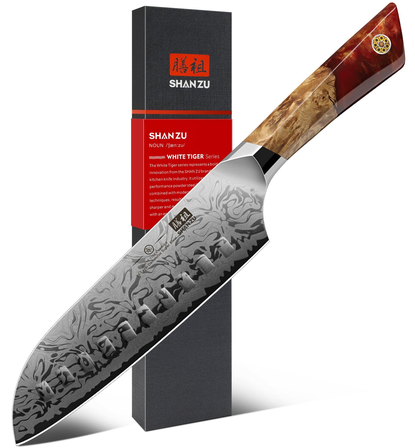 Damast Santokumesser, Santokumesser 18 cm 18 cm