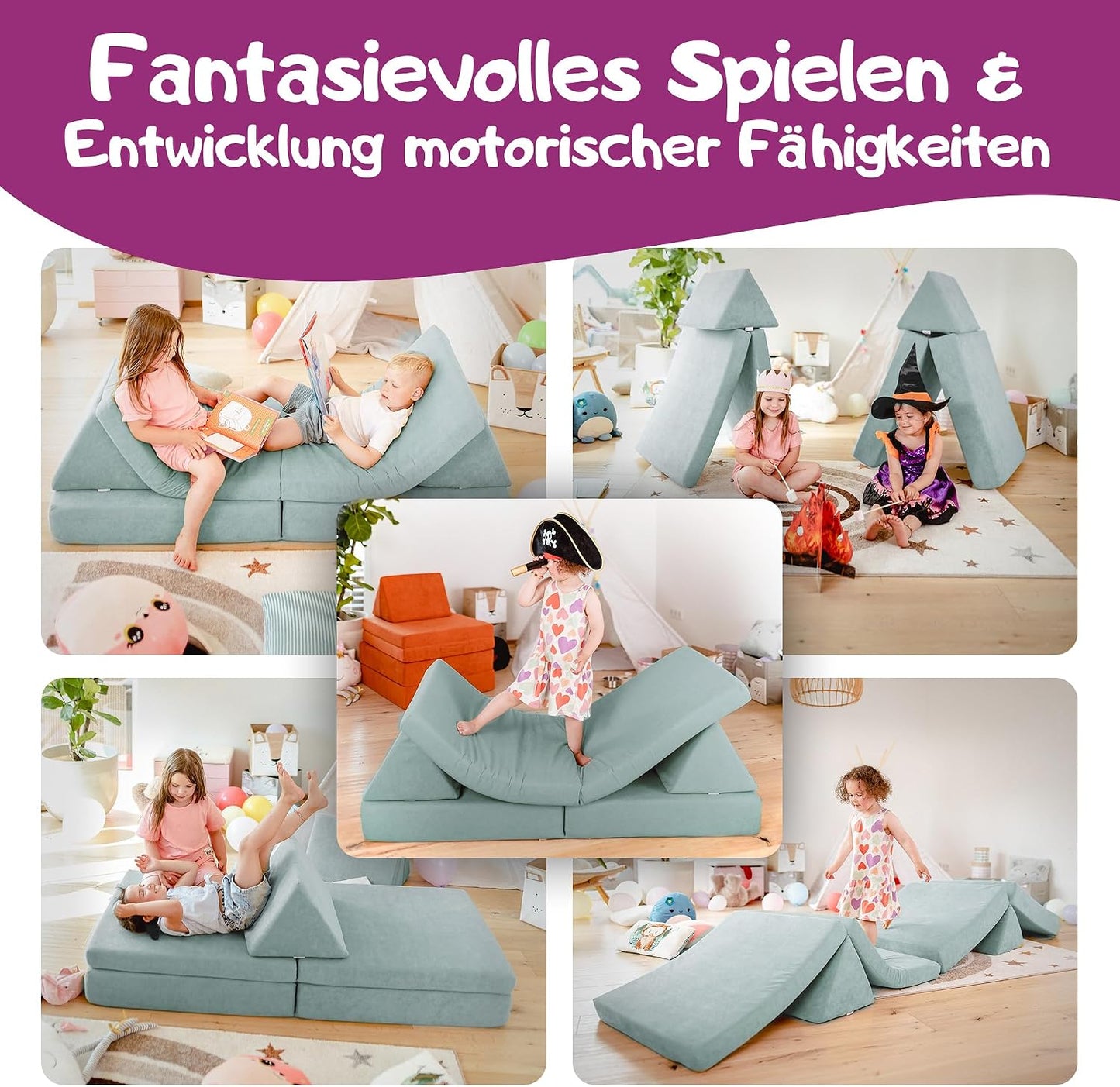 Spielsofa für Kinder, Eisblau