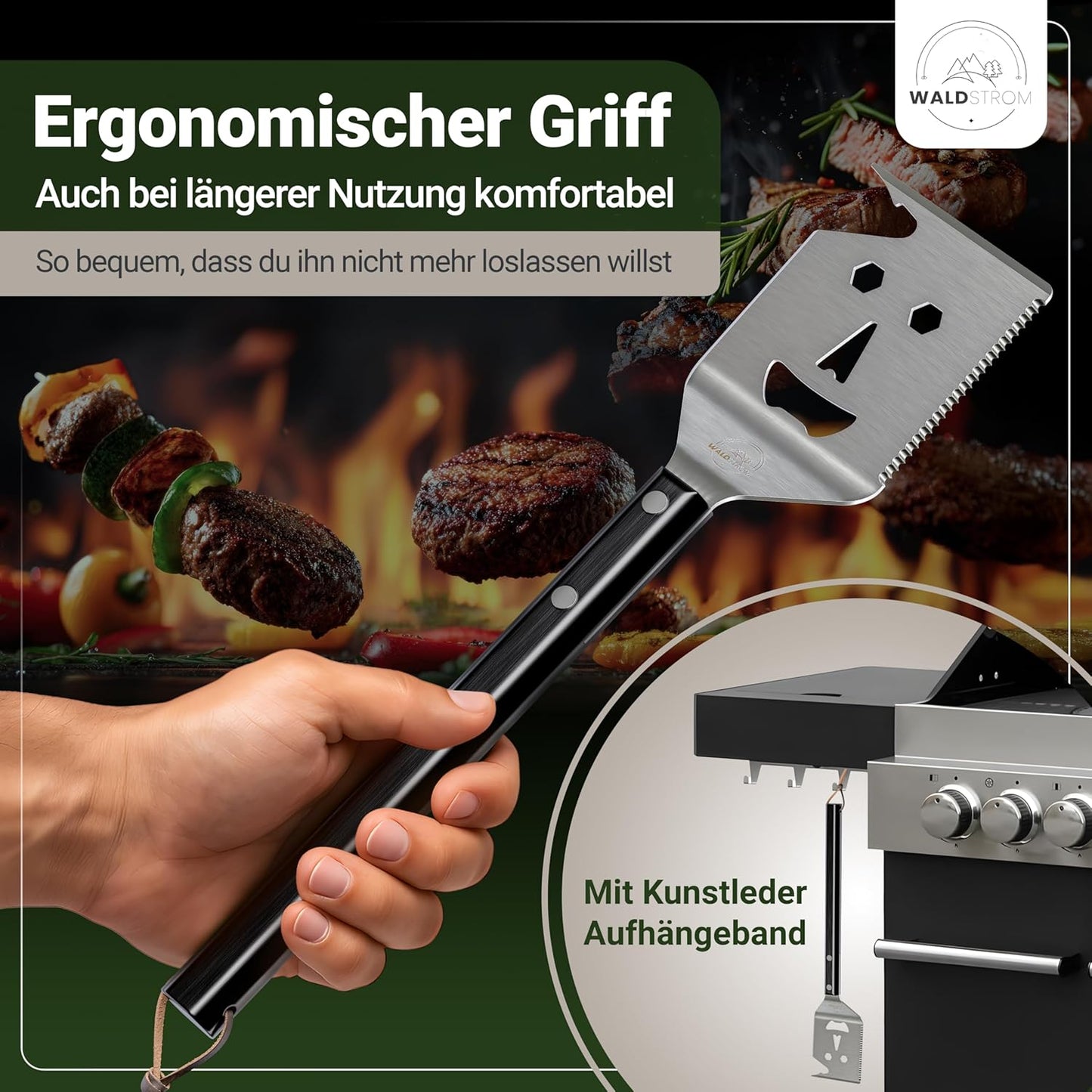Grillspachtel mit Grillschürze