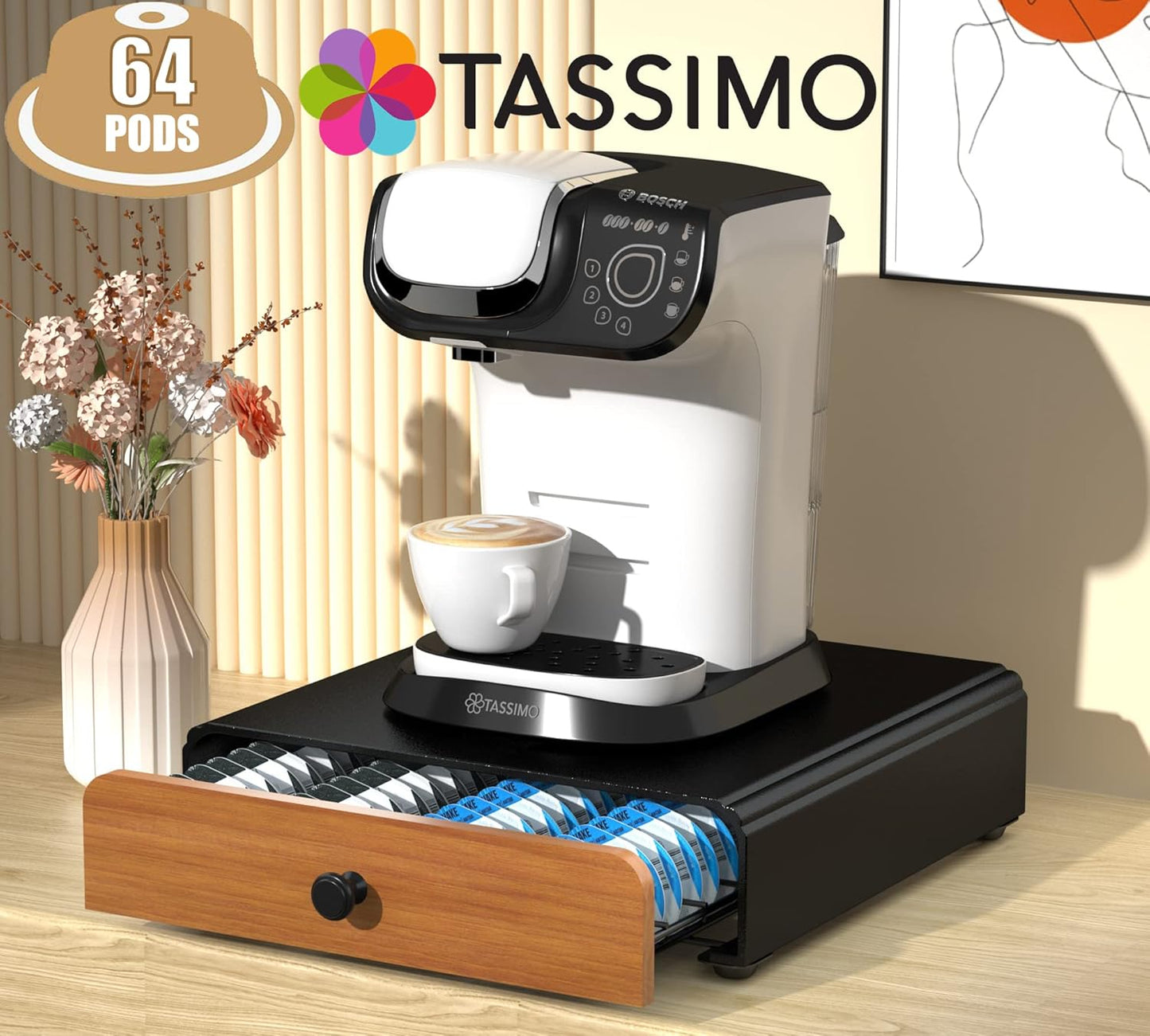 Kapselhalter für Tassimo, Schwarz + Braun
