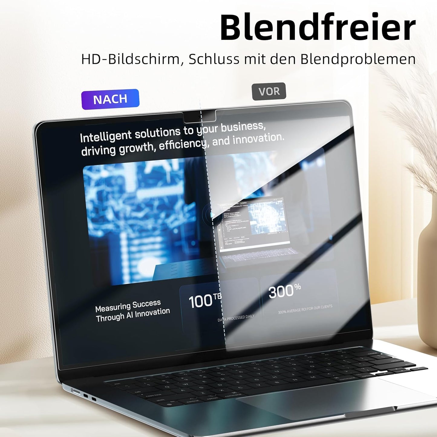 2 x Displayschutzfolie für MacBook Air, Mac Air 15 Zoll(2023-2025)