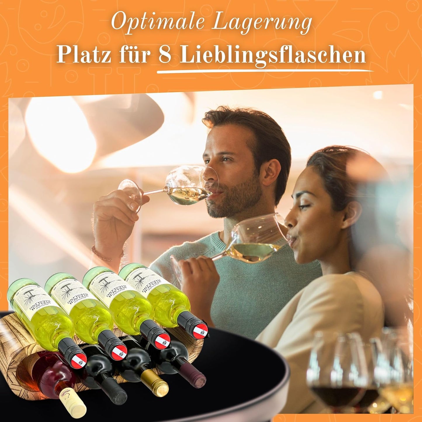 Rustikales Weinregal für 8 Flaschen, Für 8 Flaschen