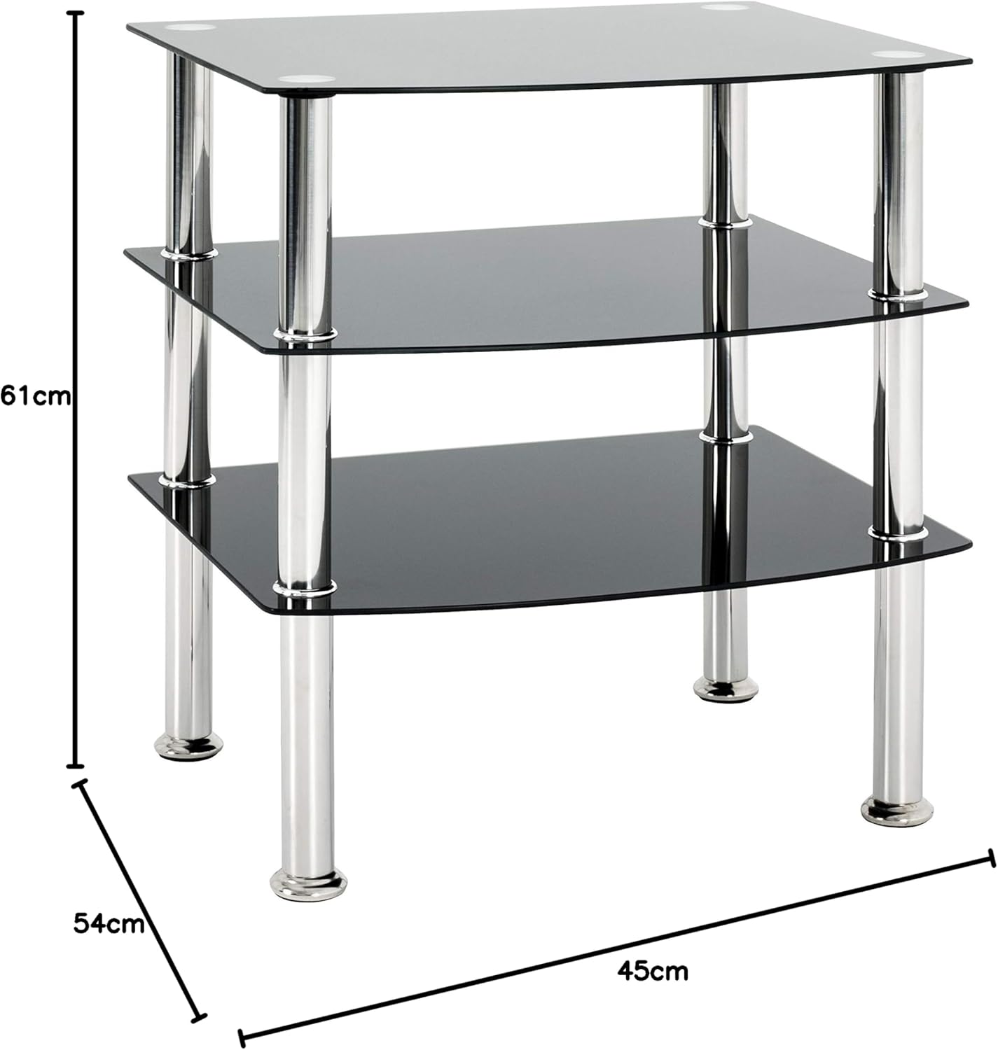 Beistelltisch July, Edelstahl-schwarz 54 x 45 x 61