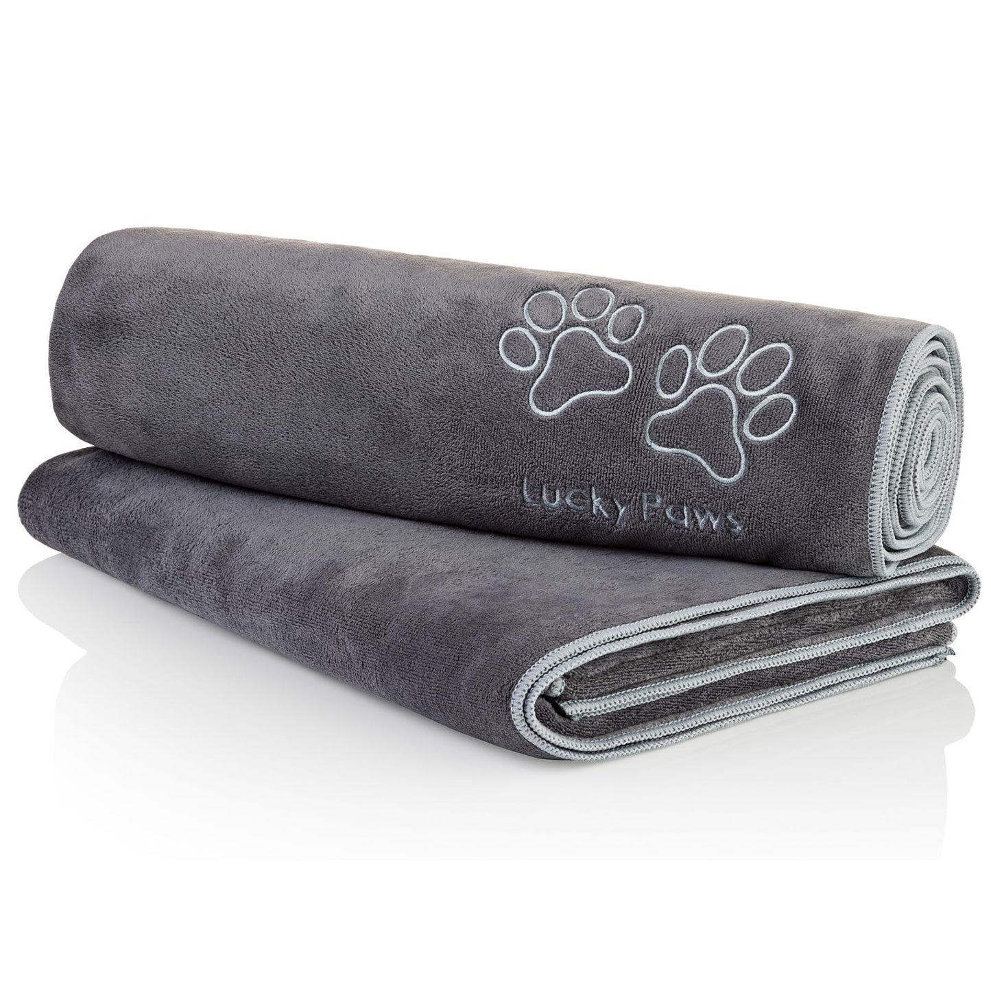 2er-Set Hundehandtücher, Grau/Silber Pack of 2