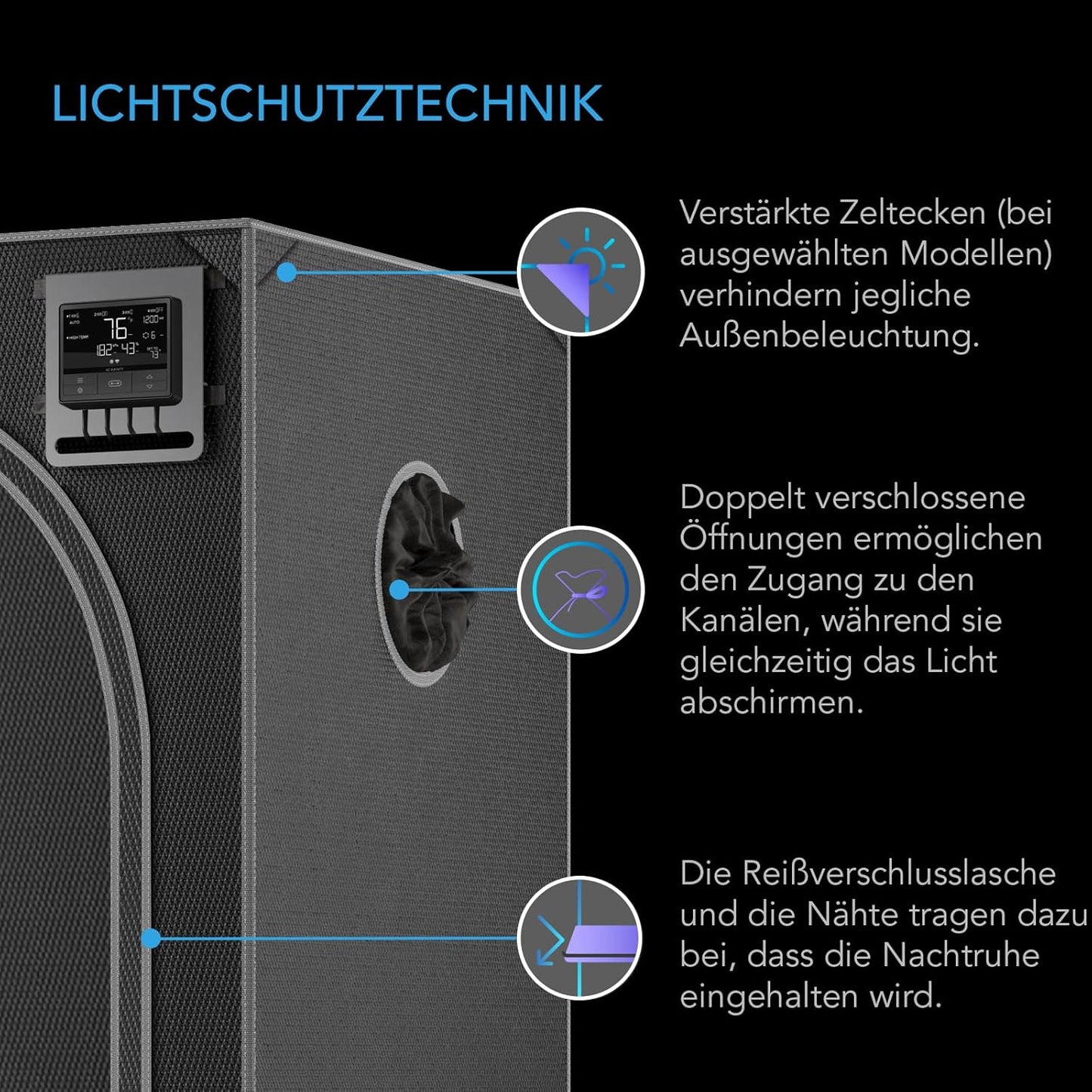 CLOUDLAB 733 Grow-Zelt, 90 × 90 × 180 cm
