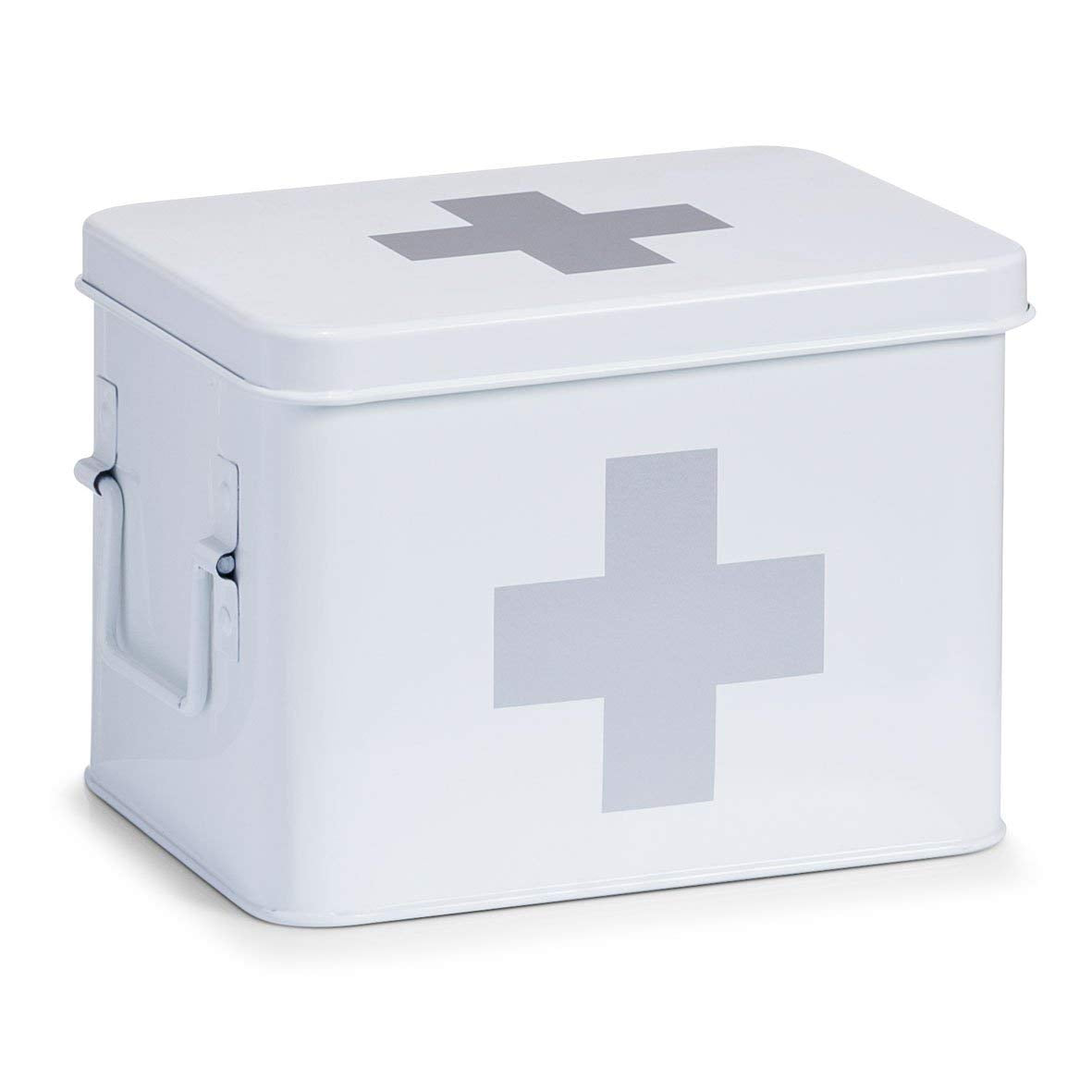 Medizinische Aufbewahrungsbox, unterteilt, Weiss